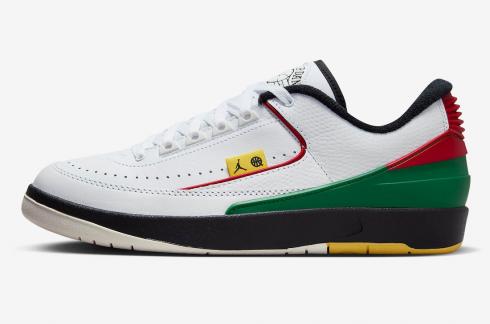 Air Jordan 2 Retro Low Quai 54 White Green Red FN7686-100