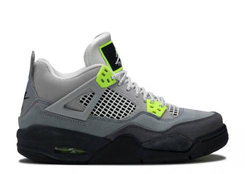 Air Jordan 4 Retro Se Gs Neon 95 Volt Kurt Gri Antrasit Cool CT5343-007,ayakkabı,spor ayakkabı