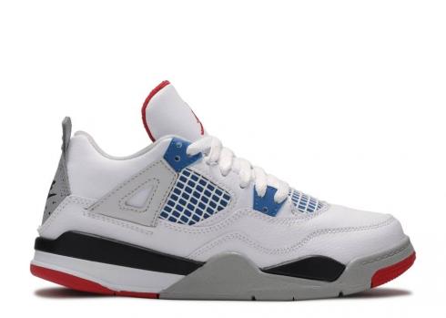 Air Jordan 4 Retro Se Ps Ne Mavi Ateş Gri Tech Askeri Beyaz Kırmızı BQ7669-146,ayakkabı,spor ayakkabı