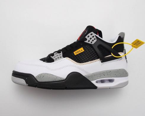 Air Jordan 4 Retro White Black Mens Basketball Shoes 840606-316