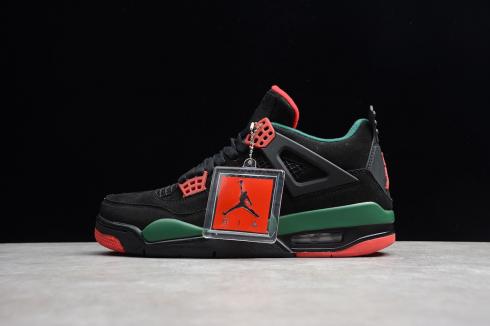 Nike Air Jordan 4 Retro Black Gorge ירוק Varsity Red AQ3816-063