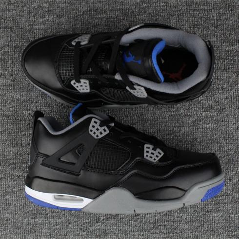 Nike Air Jordan IV 4 Retro Negro Cemento Gris azul Hombre Zapatos