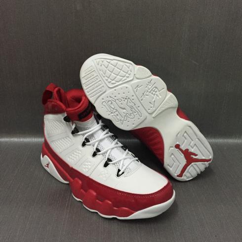 Nike Air Jordan IX 9 Retro รองเท้าบาสเก็ตบอลผู้ชายสีแดงสีขาว
