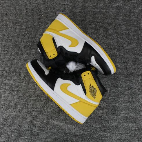 Air Jordan 1 復古高 OG 6 環男士籃球鞋白色黑色黃色