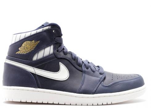 Air Jordan 1 復古 High Jeter 海軍風帆午夜金色金屬色 715854-402