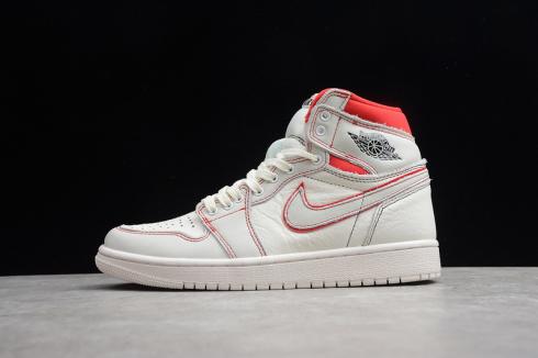 Sepatu Nike Air Jordan 1 Retro High White Red Murah 555068-160