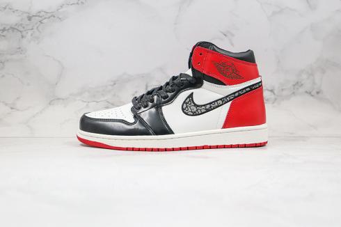 Dior Air Jordan 1 High White Red Black Mens Basketball Shoes