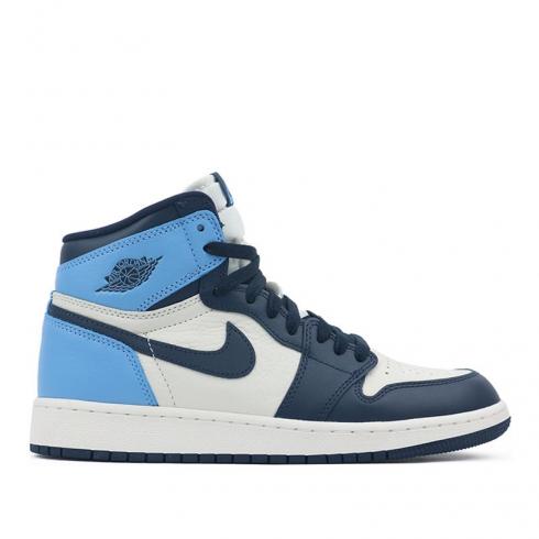 Nike Air Jordan 1 Retro Yüksek OG GS UNC-Obsidian Üniversitesi Mavi Beyaz 575441-140,ayakkabı,spor ayakkabı