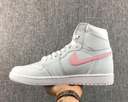 Nike Air Jordan 1 復古高白色粉紅色籃球鞋 832596-027