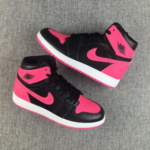 Nike Air Jordan 1 Retro negro rosa mujer zapatos de baloncesto