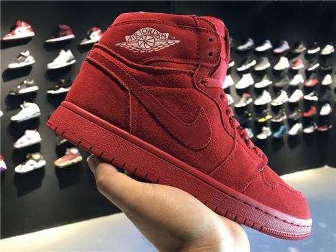 Nike Air Jordan 1 Retro jasně červená buckskin Pánské dámské basketbalové boty