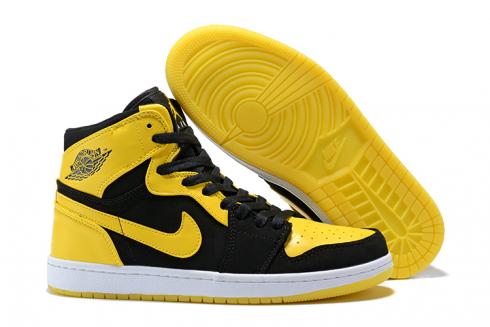 รองเท้าบาสเก็ตบอล Nike Air Jordan I 1 Retro สีเหลืองสีดำ