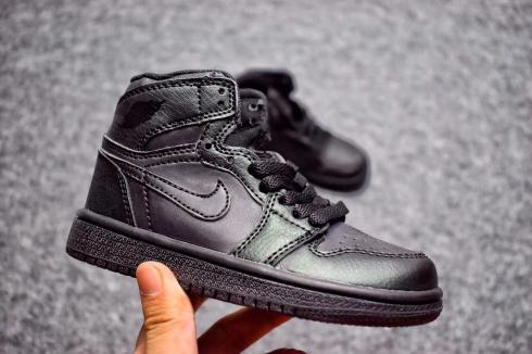 Nike Air Jordan I 1 Retro Kid Zapatos Negro Todo 575441
