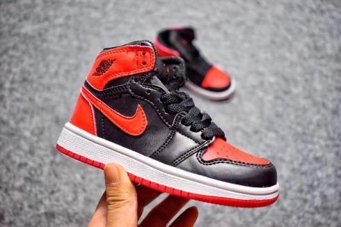 Nike Air Jordan I 1 ρετρό παιδικά παπούτσια μαύρο κόκκινο 575441
