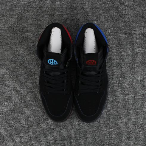 Zapatillas de baloncesto Nike Air Jordan I 1 Retro para hombre Negro Azul Rojo AH1041-054