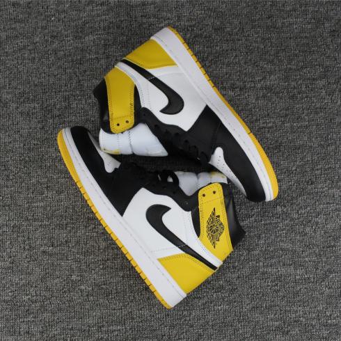 Nike Air Jordan I 1 Retro Pánské basketbalové boty Žlutá Bílá Černá