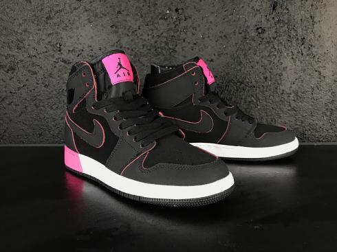 Nike Air Jordan I 1 復古黑色粉紅色女式籃球鞋 332148-024