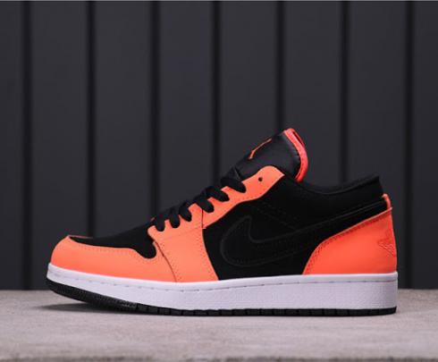 buty do koszykówki Air Jordan 1 Low czarne pomarańczowe CW7309-628