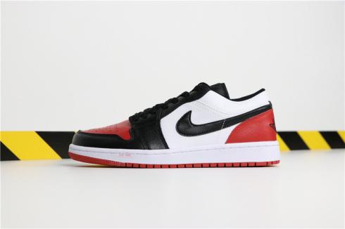 Air Jordan 1 Retro Low Black Red Toe Basketball Shoes 553558-660