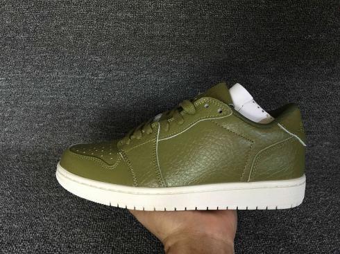 Nike Air Jordan 1 Low Flight Green Glow Cement Grey Mens Basketball Shoes 705329-611