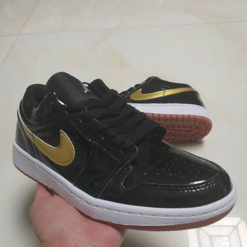 Nike Air Jordan I 1 Retro nízké unisex basketbalové boty Black Gold