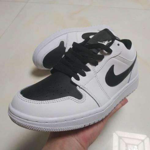 Nike Air Jordan I 1 Retro nízké Unisex basketbalové boty Bílá Černá