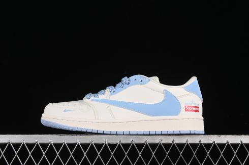 Travis Scott x Fragment Design x Air Jordan 1 Low OG SP Sail White Light Blue BB6588-105