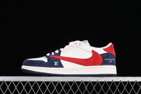 Travis Scott x Fragment Design x Air Jordan 1 Low OG SP White Blue Red YQ2088-670