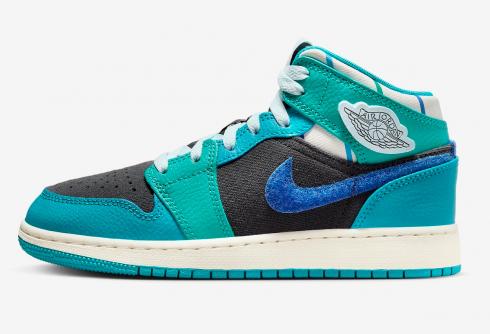 Air Jordan 1 Mid GS Inspired by the Greatest Aquatone Anthracite Glacier Blue FJ9482-004