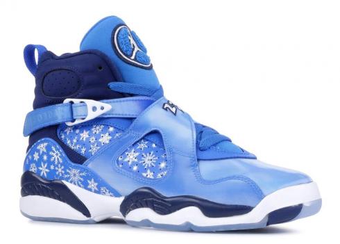 Air Jordan 8 Retro Gs Snowflake Blue Void White Blaze Cobalt 305368-400 ...