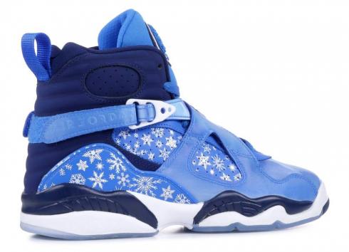 Air Jordan 8 Retro Gs Snowflake Blue Void White Blaze Cobalt 305368-400 ...