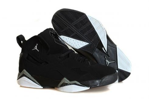 Nike Air Jordan True Flight Hombres 342964-010 Negro Cool Gris Zapatos de baloncesto