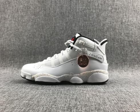 Air Jordan 6 High Retro Blanco Oro Negro Zapatos de baloncesto 332157-102