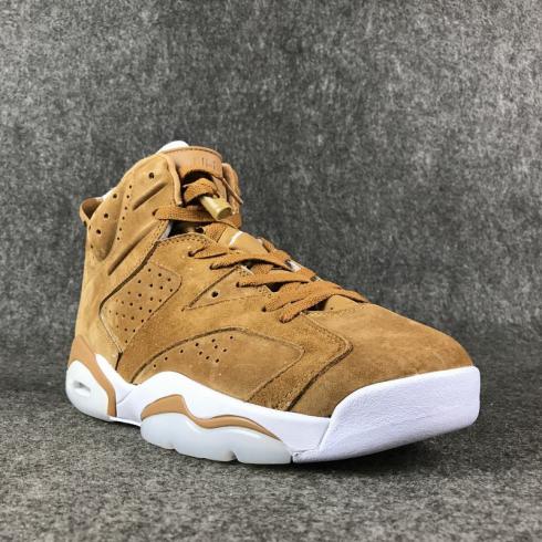 Air Jordan 6 Men Shoes Wheat White 384664-705