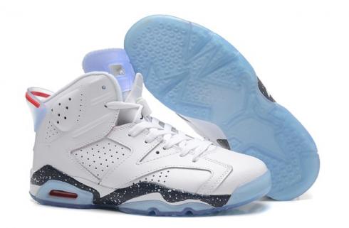 Nike Air Jordan 6 VI Retro BG Beyaz Spor Mavi 384665 107 NIB .
