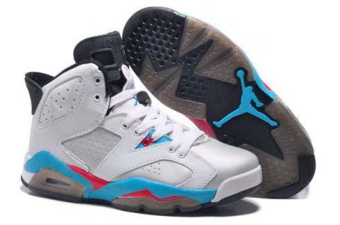 Nike Air Jordan 6 VI Retro White Sky Blue Pink Дамски обувки