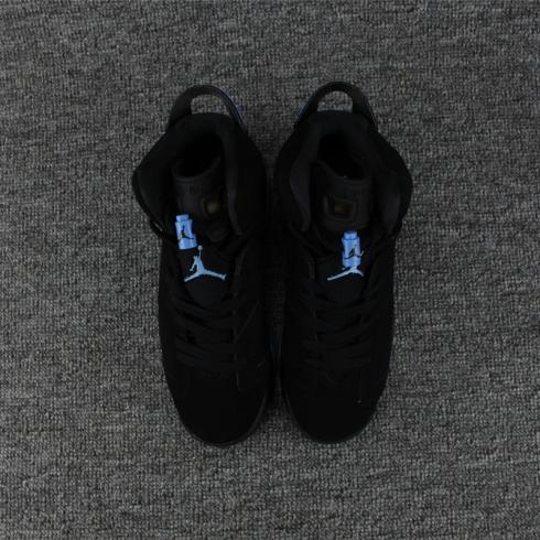 Nike Air Jordan VI 6 רטרו נעלי כדורסל גברים שחור כחול 384664