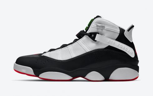 Air Jordan 6 Yüzük Beyaz Siyah Yeşil Kırmızı Basketbol Ayakkabıları 322992-008, ayakkabı, spor ayakkabı