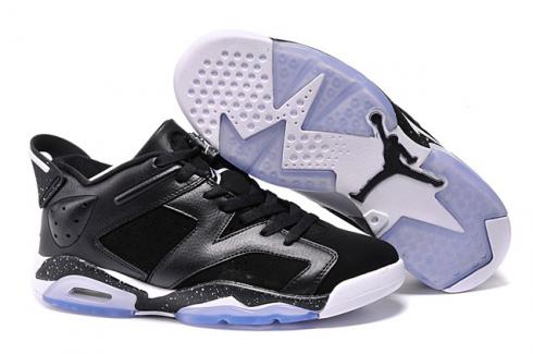 Nike Air Jordan Retro VI 6 Low Noir Blanc Chrome Hommes Femmes Chaussures 304401 013