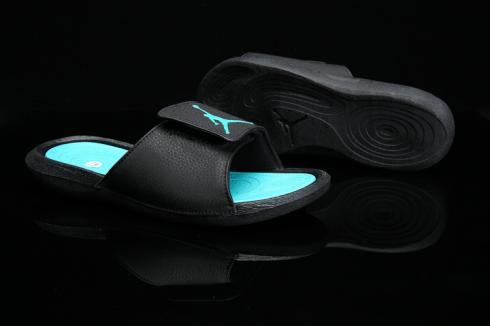 Nike Jordan Hydro 6 черно-зеленые женские сандалии-шлёпанцы 881474-022