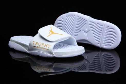 Nike Jordan Hydro 6 совместно подписанные платиновые мужские тапочки Sandal Slides 820257-135