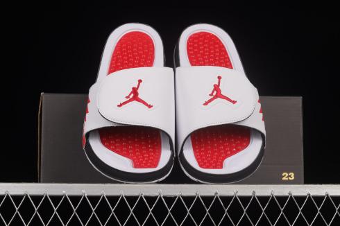 Air Jordan Hydro 5 Retro Slide Beyaz Ateş Kırmızısı Siyah 555501-101,ayakkabı,spor ayakkabı