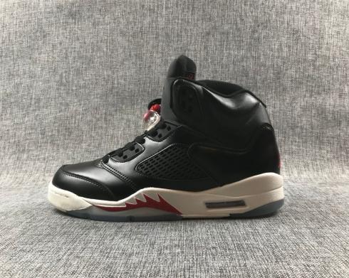 Sepatu Basket Air Jordan 5 Retro Hitam Putih Merah CT6480-001