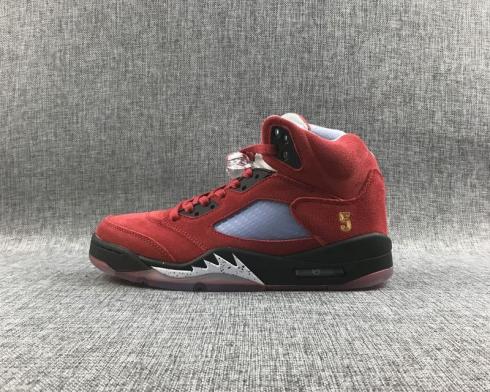 Zapatos de baloncesto Air Jordan 5 V High GS Rojo Negro Blanco CL1899-037