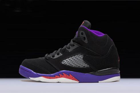Neue Air Jordan 5 Retro Raptors Black Ember Glow Fierce Purple 440893 017