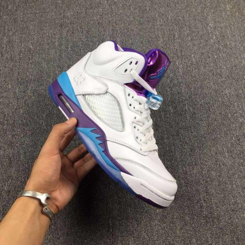 jordan 5 white purple blue
