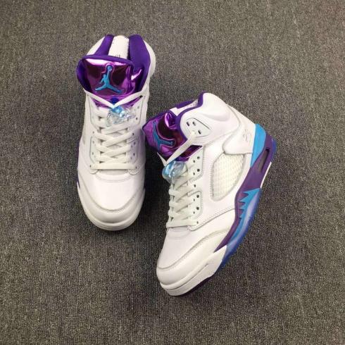 jordan 5 white purple blue