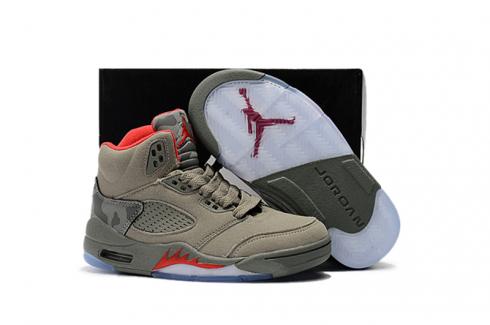 Nike Air Jordan V 5 Retro Kid Dětské basketbalové boty Šedá Červená Bílá