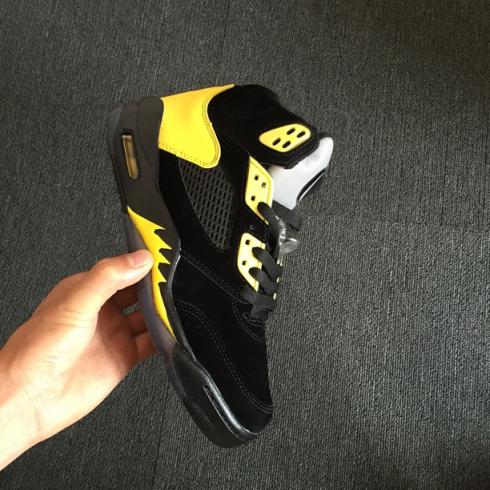 Nike Air Jordan V 5 復古男款籃球鞋黑色黃色俄勒岡全新