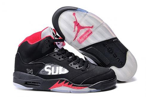 Nike Air Jordan 5 Retro V Supreme Fire Rosso Nero 824371 001 Young
